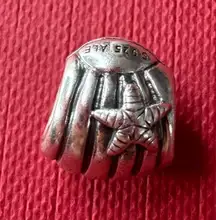 Authentic Pandora Seashell Charm Two Tone Silver Starfish Retired