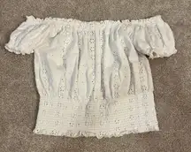 White Off the Shoulder Crop Top