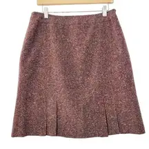 Apt 9 Womens 10 Vintage Aesthetic Pleated Tweed Pencil Skirt Red Office Career