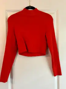 H Cropped Red Sweatshirt