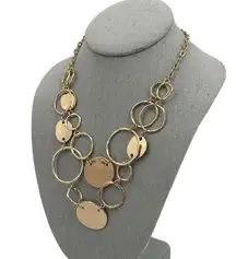 Lane Bryant Goldtone Necklace Organic Circles Double Strand Fashion Jewelry