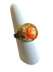 Brand New!! Size 6 1/2 Faux fire opal flower ring