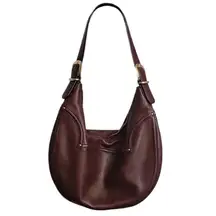 Michael Kors Michael  Dark Brown Leather Large Crescent Shoulder Bag EUC