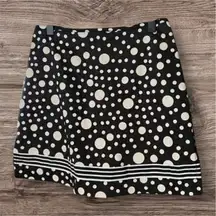 Anne Carson Black White‎ Polka Dot Mini Skirt Petite 2P Women’s Mod Retro A-Line
