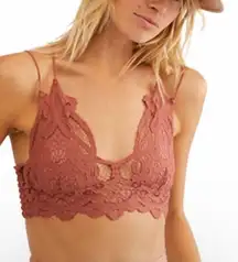FREE PEOPLE FP One Adella Bralette XS Embroidered Lace Copper Lingerie Crop Top