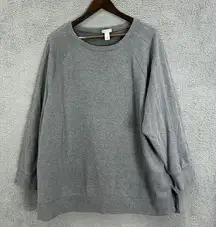 Ava & viv sweatshirt womens plus 2X gray fleece pullover oversized tunic cozy