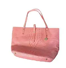 Brahmin  Women's Bag All Day Tote Croc Embossing Melbourne Genuine Leather Pink