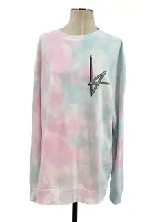 The Lumineers Brightside Roadside Motel Crewneck Sweatshirt Tie Dye Pink Blue XL