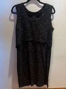 Marc New York Gray and Black Sleeveless Sheath Nursing Midi Dress
