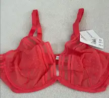 SIMONE PÉRÈLE,Paris Iris Underwire Plunge - Papaya, Size 38D, NWT #1B7309.222