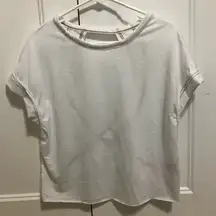 SHEIN white open back tshirt