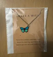 Make A Wish Butterfly Necklace Silver