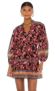 Alice + Olivia Women’s Sedona Mandarin Collar Dress in Fall Into You Black Multi