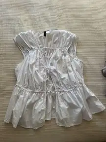 H&M White Tie Blouse