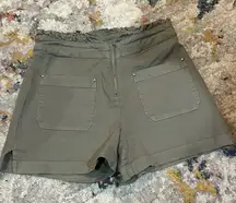 Chaser High Waist Olive Shorts Waist Ruffle Front Pockets XS