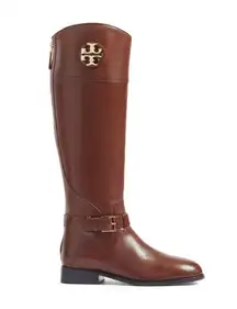 Tory Burch Leather Adeline Knee High Equestrian Riding Boots Brown 6