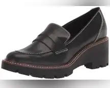 Blondo Dulce waterproof lug sole loafers black leather size 8.5