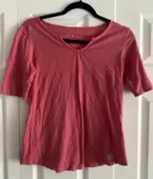 Carhartt Women's‎ XS Pink Top V Neck Top Work Shirt Chore Barn 4H