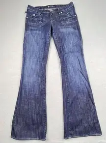 Rock & Republic Jeans Womens 31 Blue Bootcut Stretch Flip Pockets MADE IN USA