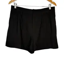 SO High Rise Pleated Front Trouser Shorts Black Women Size Large 4" Inseam NWT