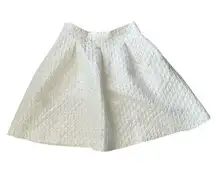 Topshop Jacquard Bubble Circle Skater High Rise Skirt Ivory/White size 2