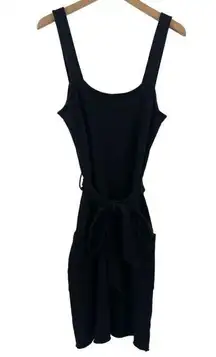 JAK & RAE Dress Size Small Black Jumper Dress Casual Comfy Belted Tank Pockets