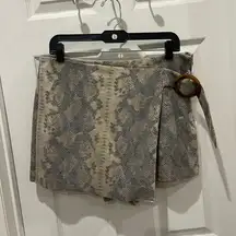 Faux Snakeskin Skort