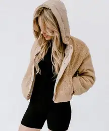Cropped lightweight Sherpa jacket