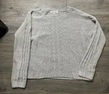 Pink Rose Gray Chenille Sweater