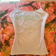 aeropostale n.y.c. y2k vintage 2000s baby pink + white tank top cami 