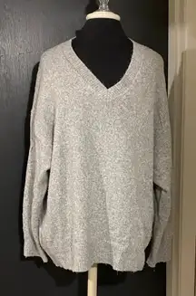💜 Zara Oversized Gray V Neck Sweater 💚