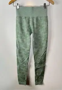 Gymshark  Green Camo Full Length Leggings with Butt Scrunch