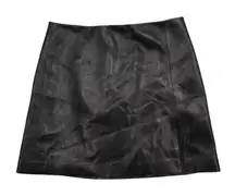 Aritzia Sunday Best Tatiana Skirt Vegan Leather Mini Slit Black 98686 Size 0
