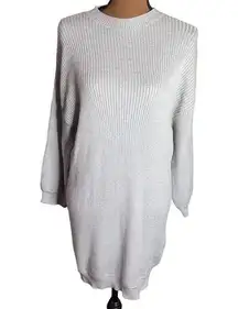 Tobi So Lost Heather grey ribbed sweater mini dress size S