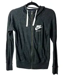 Nike Women Full Zip-Up Light Hoodie Speckled gray‎ Size XS Logo Swoosh