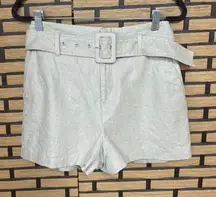 Nine‎ West Tan Shimmer Belted Shorts Size XS