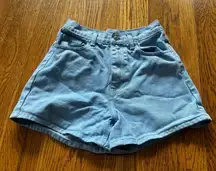 Light blue denim shorts from Brandy Melville. High waisted