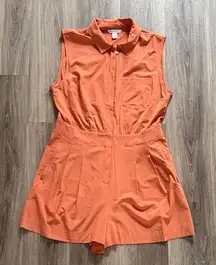 Athleta Orange Sleeveless Romper Size 14