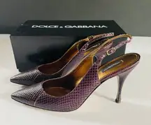 Dolce & Gabbana Brand New  Slingback Heels Ayers Sz 11.5 (41.5) Italy