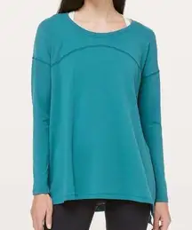 Lululemon Athletics Hit Unwind Long Sleeve Tonic Teal Workout Top Shirt Size 4 
