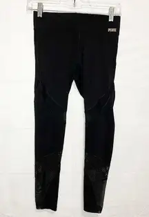 Victoria’s Secret ULTIMATE PINK Black/Mesh Yoga Crop Leggings Size XS (26x23)