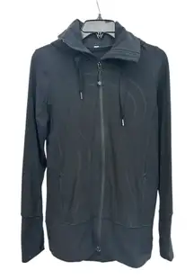Lululemon Define Jacket Sz 8 Black Hooded Luon Athleisure Women's Stretch #U4-0