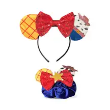 Toy Story Woody Jessie red bow Ears headband and matching scrunchie set