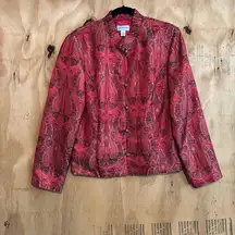 Metaphor Gold & Red Tapestry Blazer Jacket Sz L