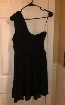 One Shoulder Black Dress