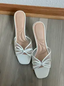 White Bow Kitten Heels 