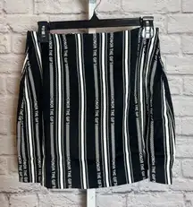 Honor The Gift Women's S Black Satin Mini Skirt Logo Print Streetcore Chic