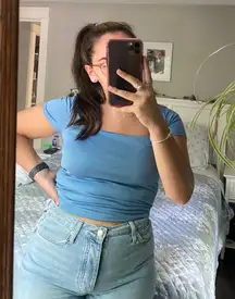 Blue Crop Top