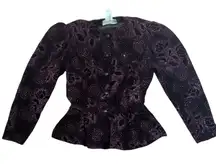 Gunne Sax size 11 small black purple glitter dark goth academia vamp whimsi