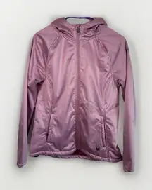 Spyder Hooded Fleece Jacket Women's Medium Pink Full Zip Softshell  Cozy